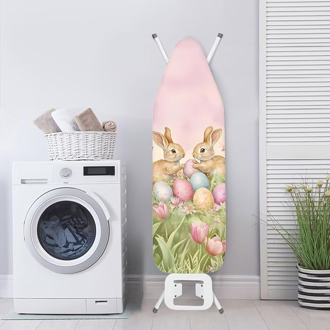 Cute Bunny Ironing Board Cover Standard Size Tulip Ironing Board Pad Ironing Board Dust Cover Home Accessories Decor Easter Iron Board Cover Pad Replacement
