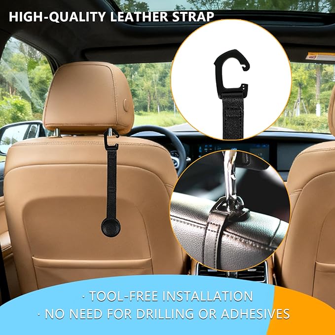 Magnetic Hat Holder for Car Seat and Sunglass Holder for Visor, 2-Piece Car Accessories Set with Magnet for Cowboy Hat, Baseball Cap, Glasses, Car Essentials