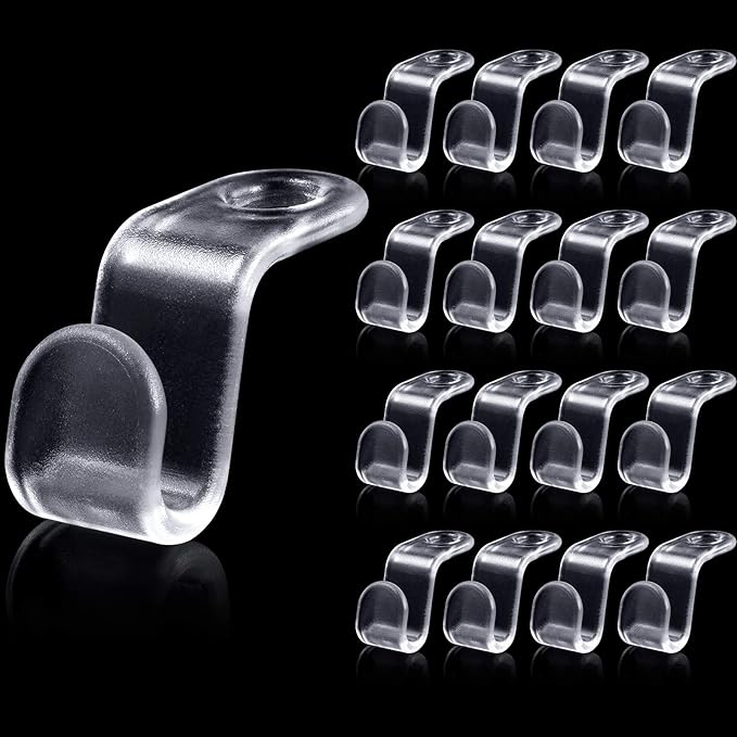Jetec 48 Pieces Clear Clothes Hanger Connector Hooks Hanger Extender Clips Cascading Connection Hooks Outfit Holders for Clothes Closet (Clear)