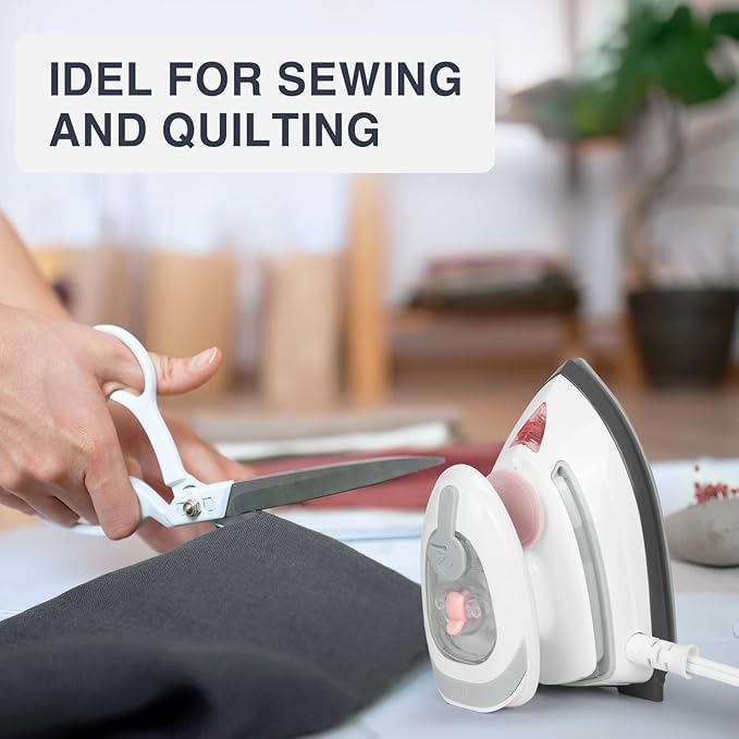 BEAUTURAL Mini Travel Steam Iron for Clothes with Dual Voltage, Temperature Control, Non-Stick Soleplate and Cord Storage, Ideal for Sewing, Quilting and Handcraft