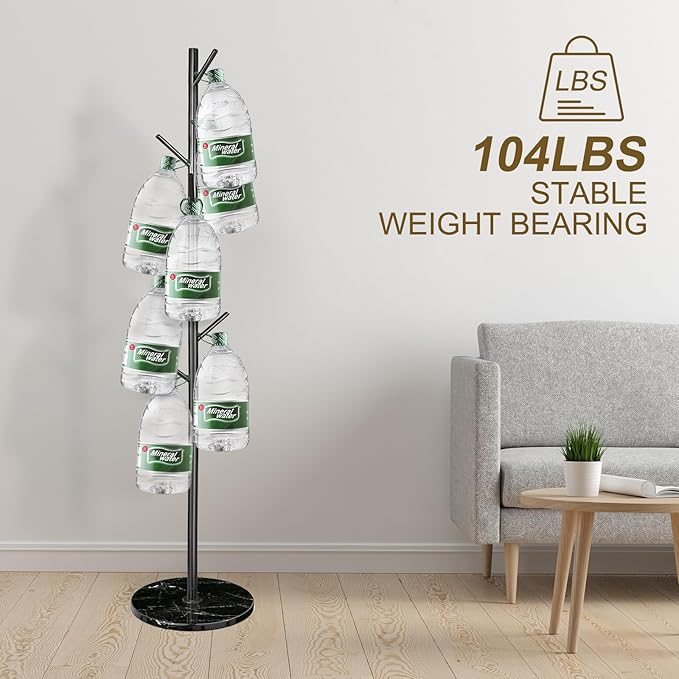 ZOZOE Metal Coat Rack Freestanding, Modern Heavy Duty Coat Racks with Natural Marble Base, Stable Coat Tree Stand, Hall Tree Hanger Coat Stand with for Bags, Hats, Entryway, Office
