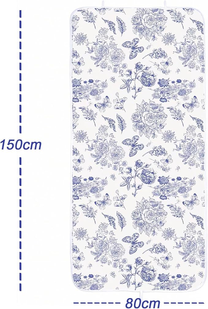 Large Ironing Mat 31x59, Heat-Resistant Foldable Ironing Pad with Hanging Hooks, Portable Cotton-Top Ironing Blanket