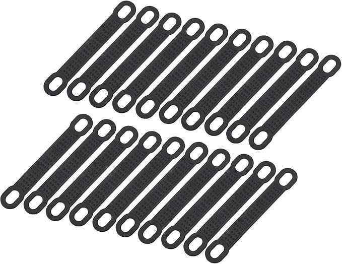 uxcell 50Pcs Non-Slip Hanger Grips Silicone Adhesive Clothes Hanger Strips for Wood Plastic Hangers, Black (3.94" x 0.47")