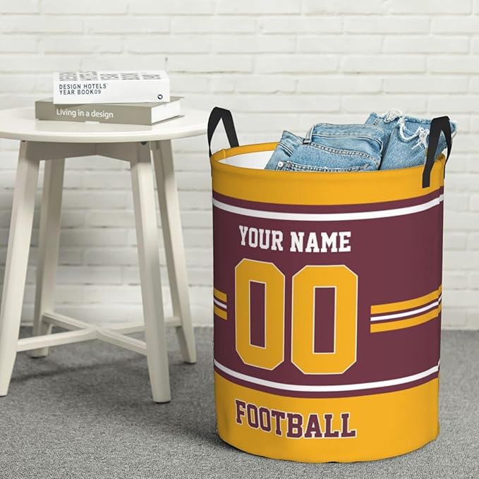 Custom Laundry Hamper Personalized Laundry Basket Customized Name And Number Collapsible Storage Basket for Bedroom Bathroom Living Room Gifts