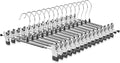 Non-Marking Anti-Slip Pants Hanger, Space-Saving Pants and Skirt Clip, Jeans and Long Pants Hanger, Clothes Clip for Various Shorts and Casual Pants, Durable. (10, Black)