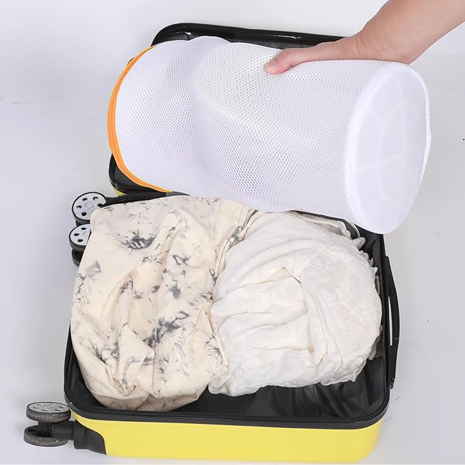 Shoe Washing Machine Bag, Laundry Shoe Bag for Washer and Dryer, White Sandwish Mesh, 2L(8x15in)