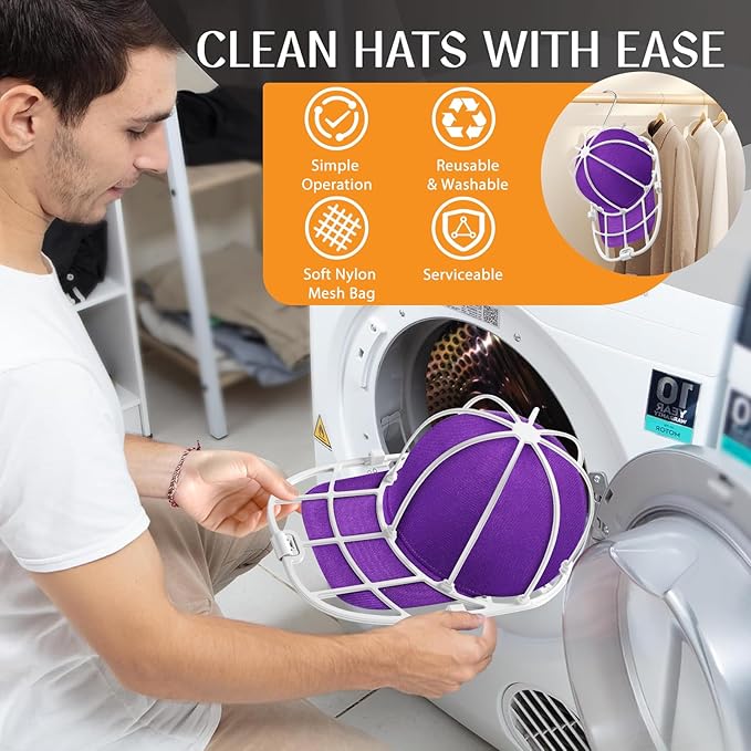 Hat Washer for Washing Machine Hat Washer Cage Hat Cleaner for Baseball Caps Fit for Adult and Kid's Baseball Caps