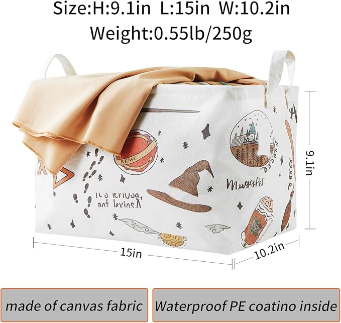Nursery Decor,Baby Laundry Large Hamper Basket Foldable With Waterproof Pe Coating,Magic Dirty Clothes Basket for Kids,Bedroom,Bathroom Set,Toy Bin,Boys and Girls Birthday Gifts (Square)