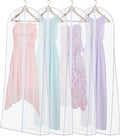 Fabbay 4 Pcs 72'' Wedding Dress Garment Bag Large Bridal Wedding Gown Dress Storage Bag Protective Breathable Hanging Clothes Cover Anti Dust for Prom, Evening Gowns, XV Dresses