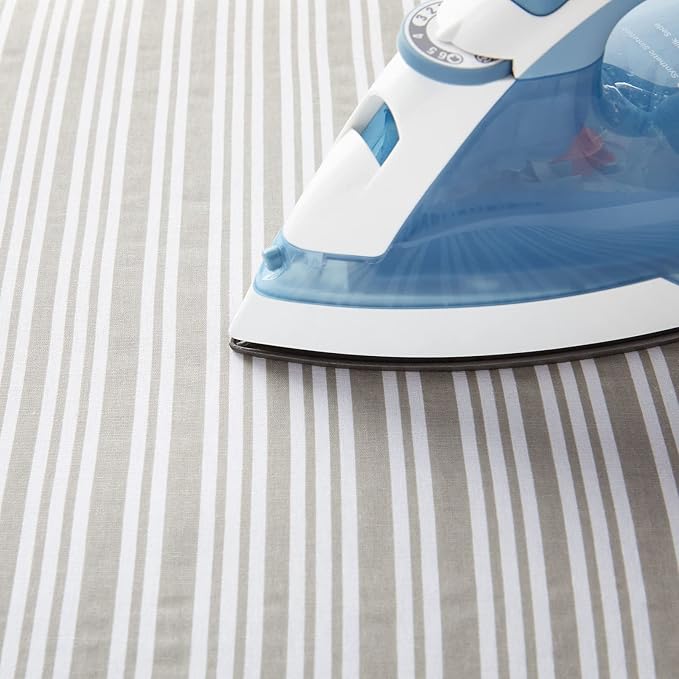 Juvale Ironing Board Cover & Pad - Secure Drawstring Fit for Iron Board Cover with Padding - Extra-Thick Foam for Pressing Pad - 15 x 54 in, Grey Stripe