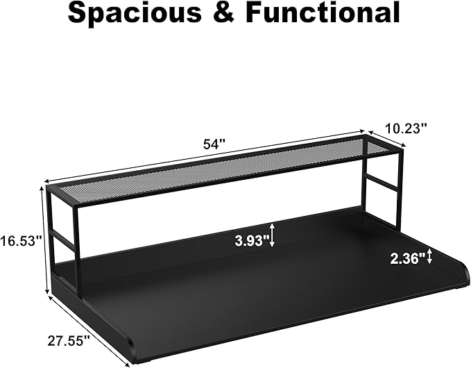 GDLF Washer Dryer Countertop Laundry Guard with Shelf, 27.55" Depth x 54" Width, Laundry Room Organization