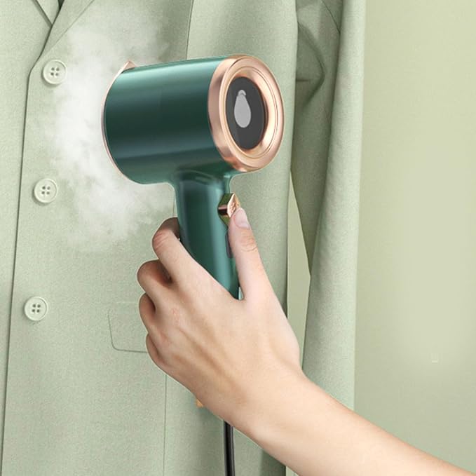 Steamer Iron, 33W Handheld Iron Mini Ironing Machine with 50ml Water Wet and Dry Clothes Iron Steam Travel Garment Steamer for Clothing Wrinkles Remover Tool (Blackish Green)