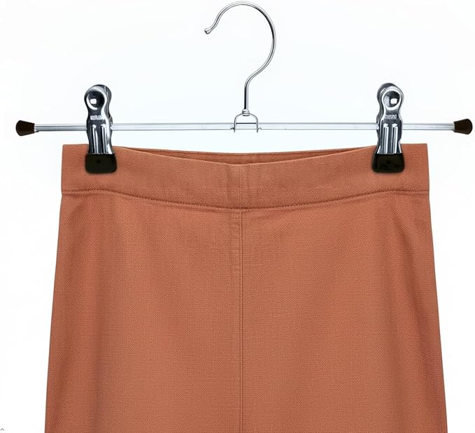 Mawa by Reston Lloyd Non-Slip Space-Saving Clothes Hanger For Pants & Skirts with Two Clips, Style K/40D, Set of 10, 15 3/4"L, Black