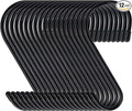 6 Inch 24 Pack Large S Hooks for Hanging Plants,Vinyl Coated Heavy Duty S Hooks for Hanging Non Slip S Hanger Hooks Steel Metal with Rubber Stopper Closet Hooks,Clothes,Jeans,Pot Pan Garden
