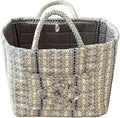 Floral Fabric Storage Basket Car Interior Storage Basket Underwear Sundries Laundry Baskets Supplies Home Organizer Bag (Lace Blue)