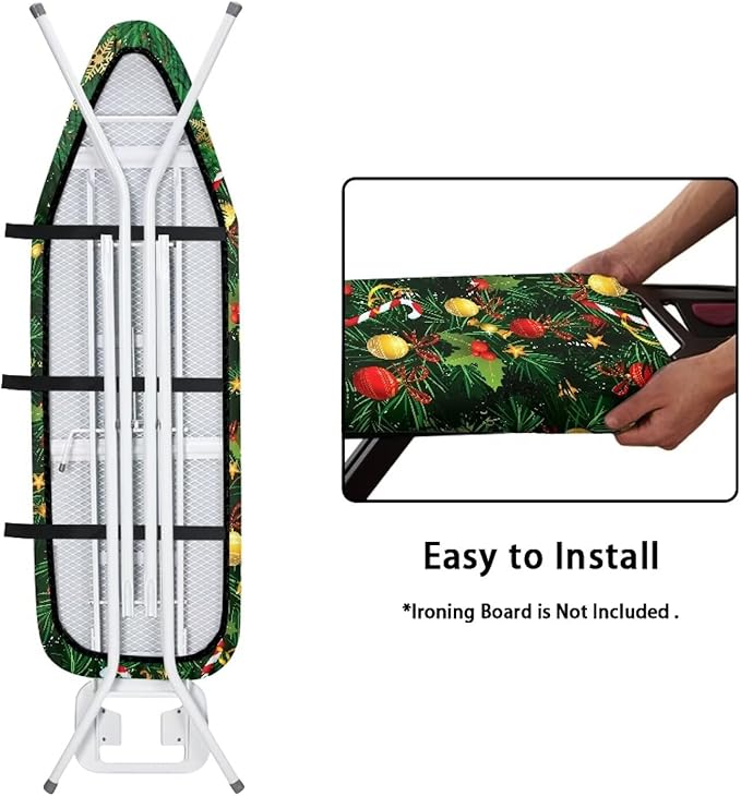 Christmas Tree Ironing Board Cover and Pad Resist Green Scorching Thick Cover for Ironing Board Extra Wide Ironing Board Cover 54x15 inches