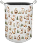Kids Nursery Laundry Basket, Toybox for Girls Boys, Cute Boho Woodland Animals Laundry Hamper Waterproof Collapsible Storage Bin Organizer for Bedroom Bathroom Kids Toddler Room Clothes Toys