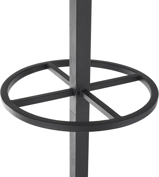 Deco 79 Metal 8 Hook Coat Rack with Ached Legs and Circular Center Storage, 19" x 19" x 72", Black