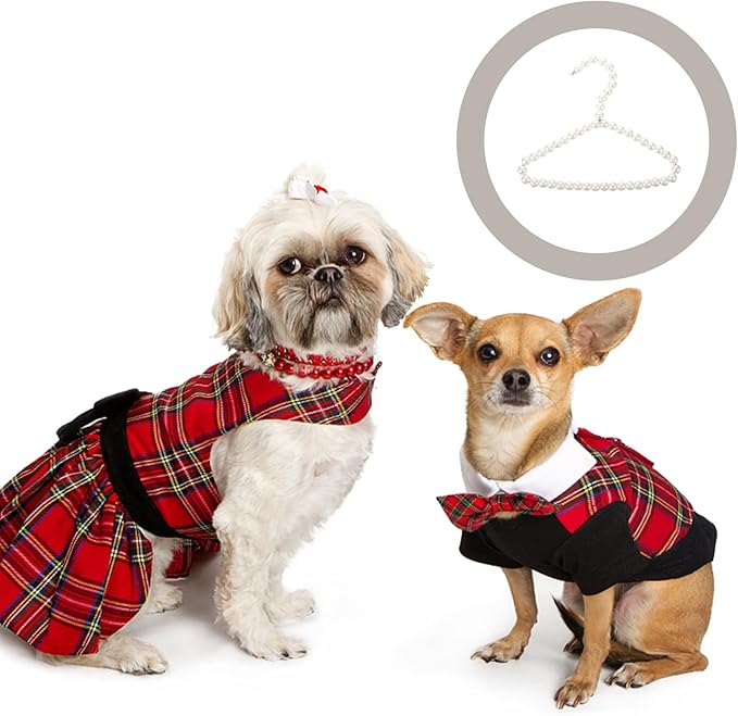 3pcs Elegant Pearl Dog Clothes Hangers Pet Grooming Hangers for Dresses Jackets and Skirts Decorative Pet Accessories for Chihuahua and Animals