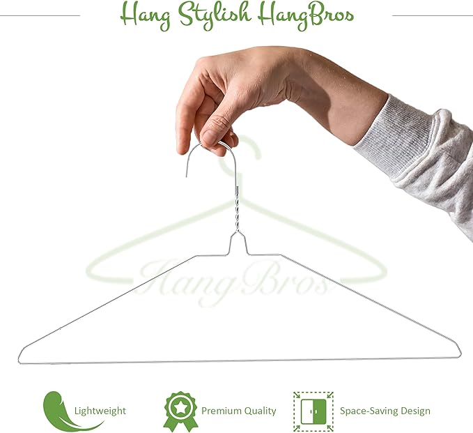 | 50-Pack of Sleek 18-Inch 14.5-Gauge Metal Hangers | Premium Quality, Space-Saving Design, Durable Steel Construction for Effortless Organization, White