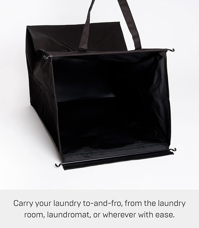 Yamazaki Home Tower Laundry Hamper Clothes Basket With Cotton Liner - Large, 25.2" - Steel + Cotton - 20 Gallons, 75 Liters