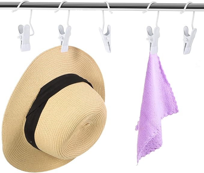 Hotop 36 Pieces Boot Hanger Clips for Closet, Laundry Hanging Hooks Heavy Duty Clips Boot Holder Portable Single Hooks Space Saving for Pants Jeans Clothes Hats Tall Towels (White)