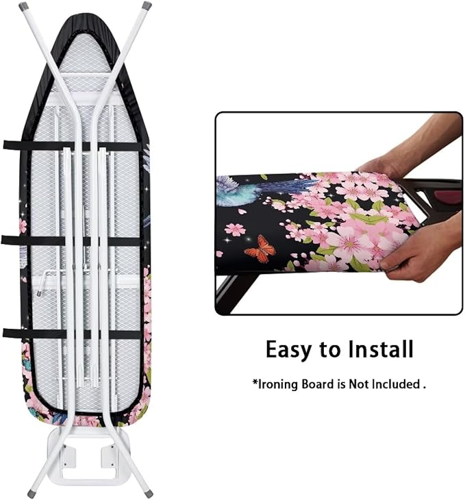 Hummingbird Ironing Board Cover 15x54 Inch Standard Size Ironing Board Covers Heat Reflective Stain Resistant Standard Size 15x54 inch