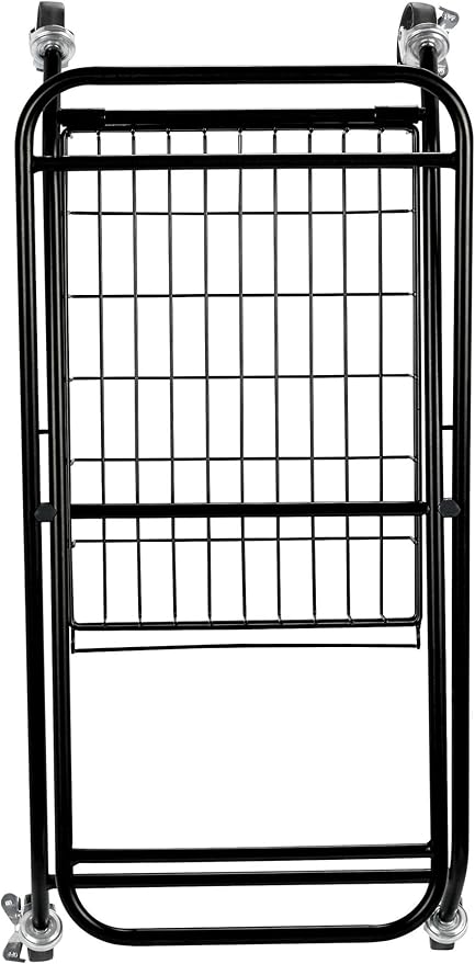 Artesa Verona Collapsible Laundry Cart with Basket, Black Large