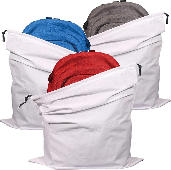 3 Pack Jumbo Drawstring Dust Covers Large Cloth Storage Pouch String Bag for Handbags Purses Shoes