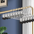 Pants Hangers with Wide Clips 100 Pack Adjustable Skirt Hangers for Women Non-Slip Clothes Hanger for Pants Heavy Duty Space Saving Trousers Hanger for Jeans,Shorts Black,12Inch