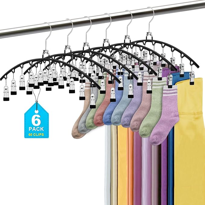POZEAN Tank Top Hanger, Space Saving Bra Hangers, Non-Slip Closet Organizers and Storage for Camisoles Swimsuits Scarves Ties Strappy Dress (6 Pack)