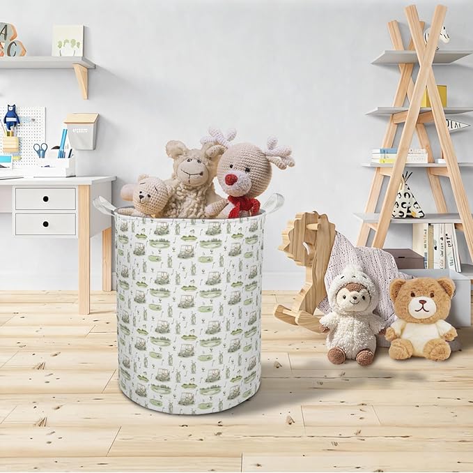 Golf Laundry Basket Hamper, Golf Nursery Decor, Golfing Lover Golfer Gifts Foldable Clothes Toys Books Storage Box Bins Baskets Organizer for Kids Bedroom Bathroom Sports Room