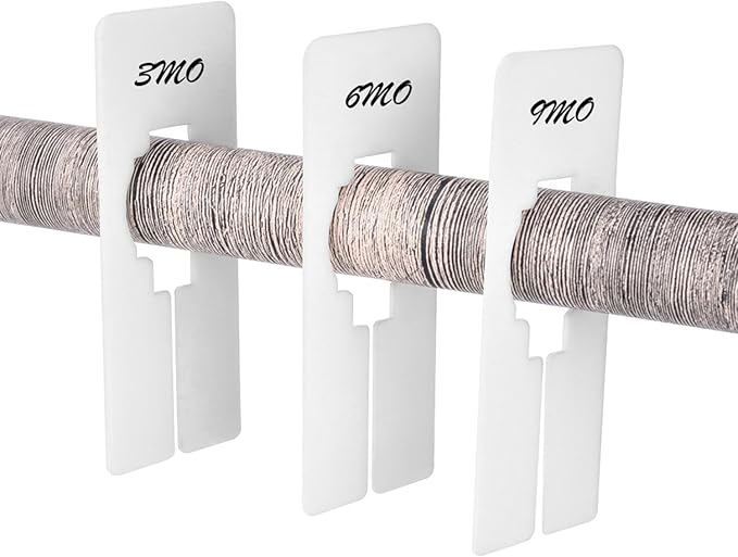 Blulu 50 Pack Closet Rack Dividers Rectangular with a Marker Pen White Clothing Hanger Dividers Writable and Reusable for Sorting Clothing Size, Color