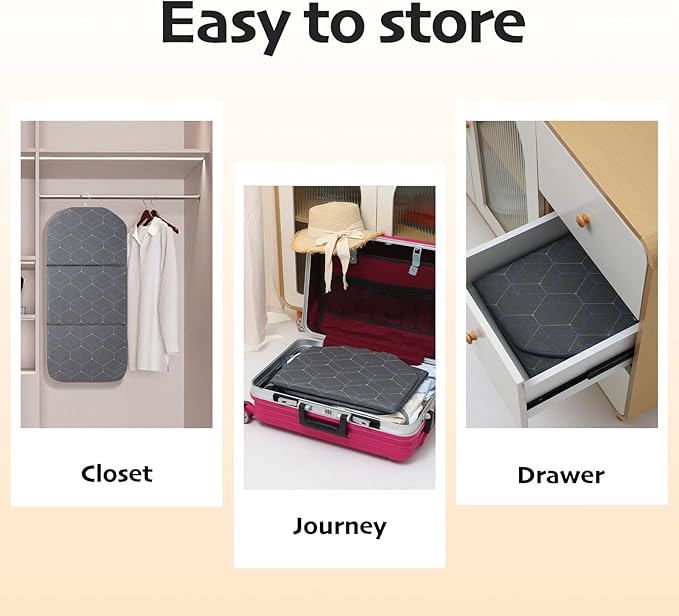Foldable Ironing Mat for Flat Surfaces, Hanging Steamer Board for Clothes, Steamer Pad