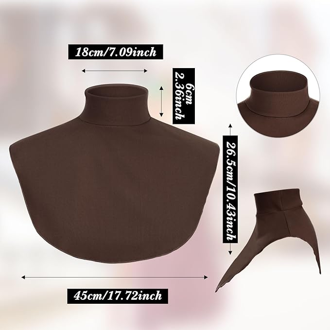 Turtleneck Dickey Extra Large Fake Collar Detachable Dickey Collar Half Mock Turtleneck for Men Women