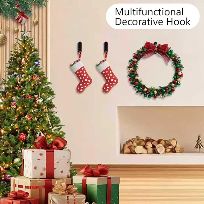 4PCS Folding Coat Hooks, Flip Down Hook, Foldable Gold Hook Wall, Heavy Duty Invisible Folding Hooks for Hanging Coats, Bags, Hats, Cooking Utensil, Bathrobes, Keys (Black)