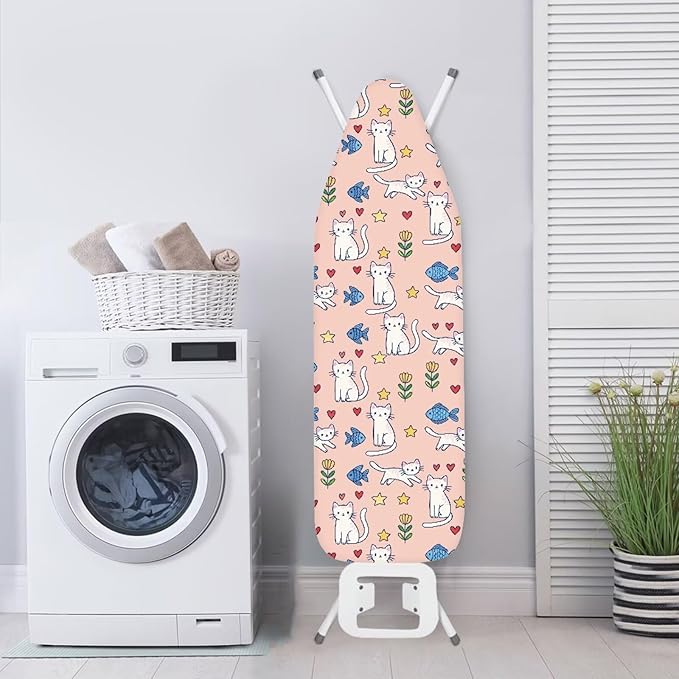 Iron Board Cover Standard Size,Cat Ironing Board Cover,Ironing Board Cover,Cat Cover for Ironing Board,Cat Print Pink XX-Large