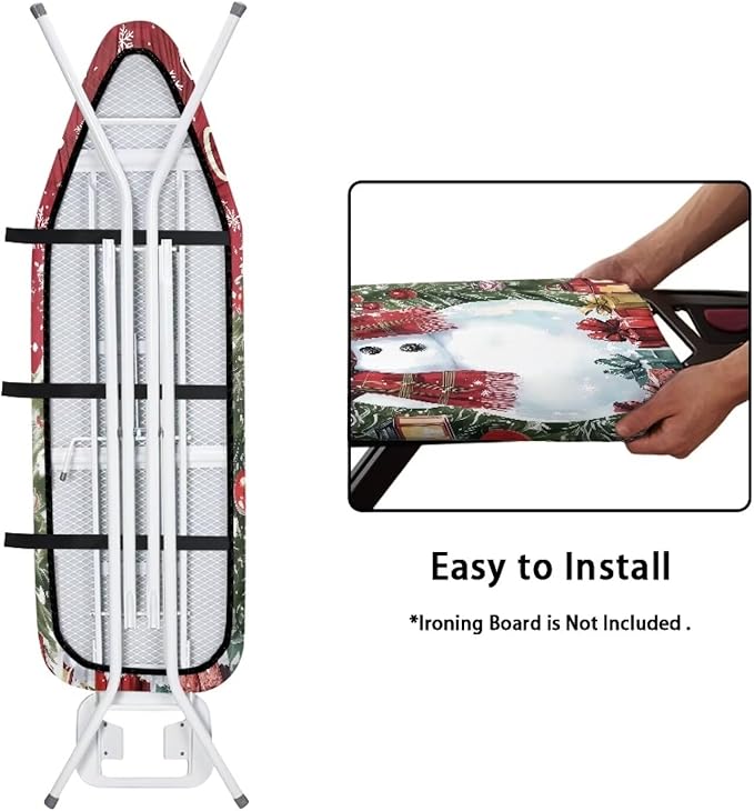 Christmas Snowmen Ironing Board Replacement Cover for Extra Wide 15 x 54 Ironing Boards Reflects Heat and Stain Resistant Ironing Board Cover Christmas Decor