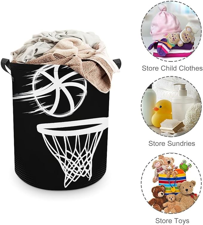 Basketball Laundry Basket Boys Room Decor Boys Hamper Toys Dirty Clothes Storage Bin Organizer for Kids