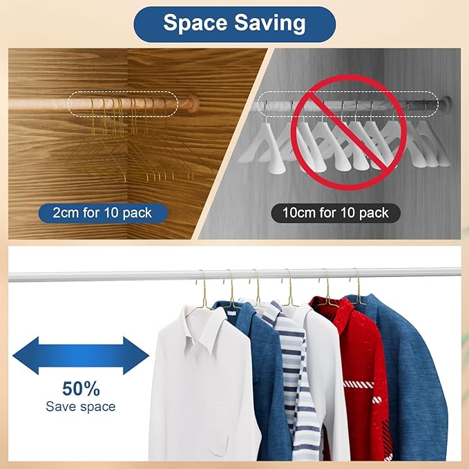 SPECILITE Wire Metal Clothes Hangers Bulk 200 Pack for Standard Size Suits, Coats, Shirts, Pants, Skirts, Space Saving, Non Slip,16 Inch 12 Gauge Ultra Thin, Bronze