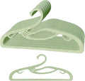 Plastic Clothes Hangers 20 Pack, Z-Shape Opening, 0.12" Ultra Thin Short Neck Hangers, Save Cabinet Space, Suitable for Dresses, Shirts, Pants, Scarves, Jackets(Green)