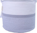 Large Woven Rope Laundry Hamper, Cotton Rope Storage Basket with Handles, Multipurpose Storage Basket for Laundry, Toys, Blankets in Bedroom, Bathroom, Living Room - Stylish & Durable (Grey, 55L)