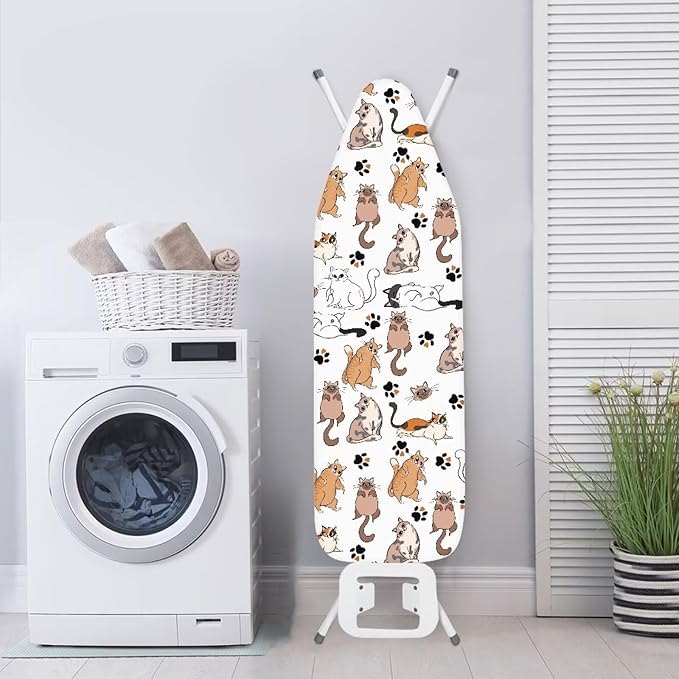 Iron Board Cover Standard Size,Ironing Board Cover,Cat Print Ironing Board Cover,Cover for Ironing Board,Cute Cat Full Print Large