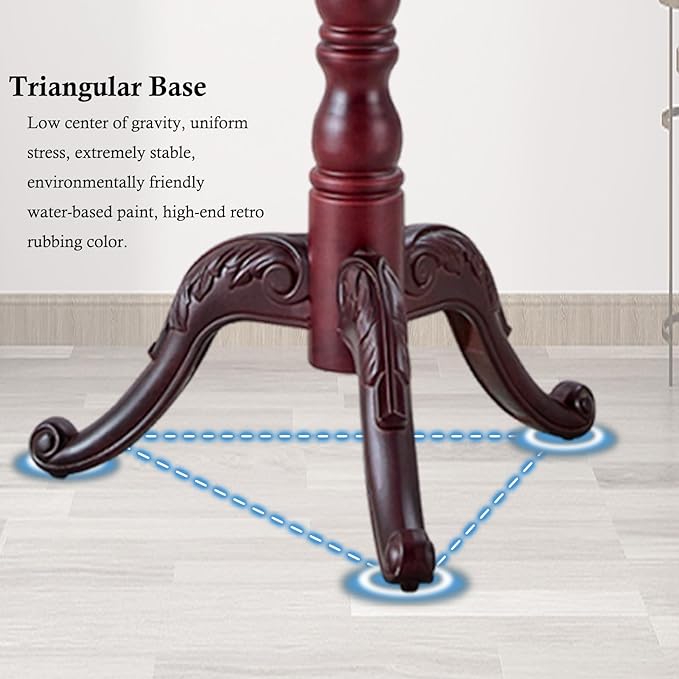 Coat Rack Stand, Solid Wooden Coat Tree with 14 Hooks, Heavy Duty Coat Rack Freestanding with Sturdy Triangle Base, Natural Birch Wood Coat Hanger Stand for Entryway Bedroom (Reddish-brown H12)