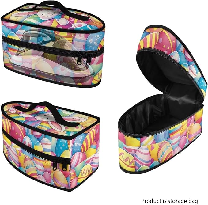 Easter Egg Steam Iron Storage Bag with Zipper Handle,Easter Sunday Foldable Portable Iron Storage Case Protective Carrying Bag Universal for Most Irons