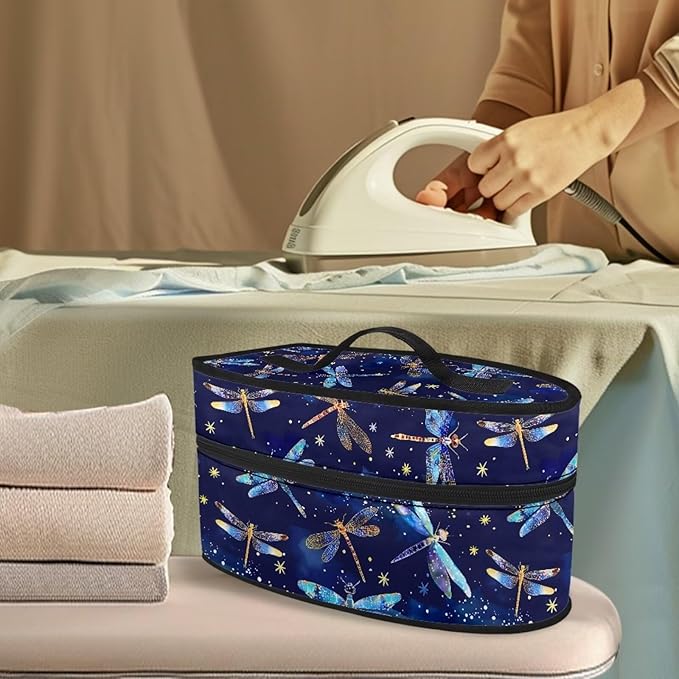 Steam Iron Storage Case Compatible with Most Iron, Lightweight Decorative Iron Portable Storage Bag for Clothing Store, Dragonfly