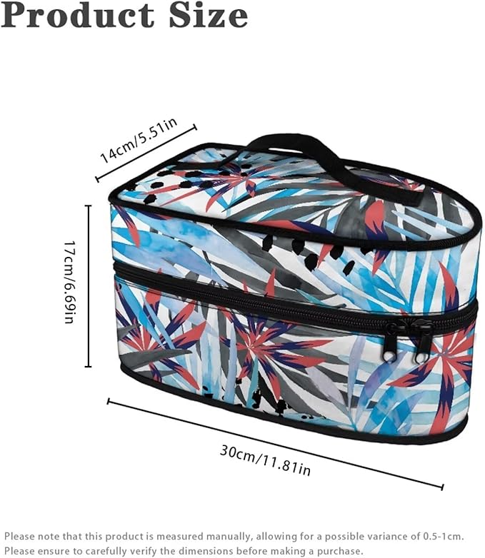 Tropical Flowers Iron Case Storage Universal for Most Iron Lightweight Colorful Steam Iron Storage Bag with Zipper Handle