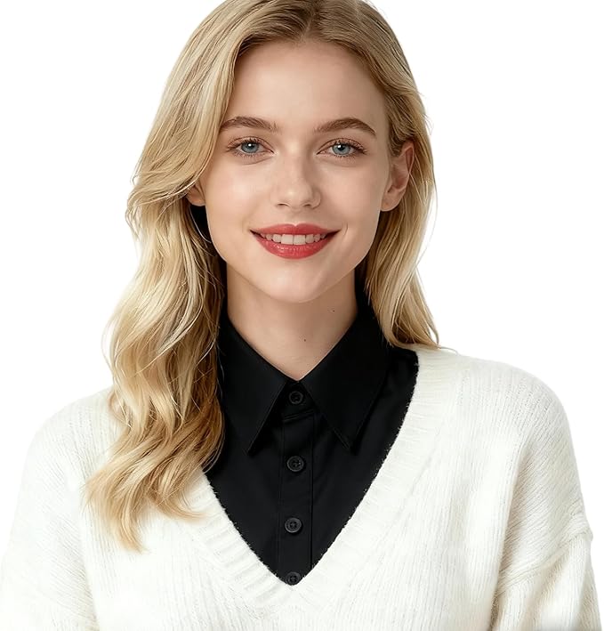 Fake Collar for Women, Detachable False Pointed Faux Shirt Collars for Office Casual Formal Outfits Graduation Daily