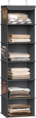 Simple Houseware 6 Shelf Hanging Closet Organizer, Dark Gray
