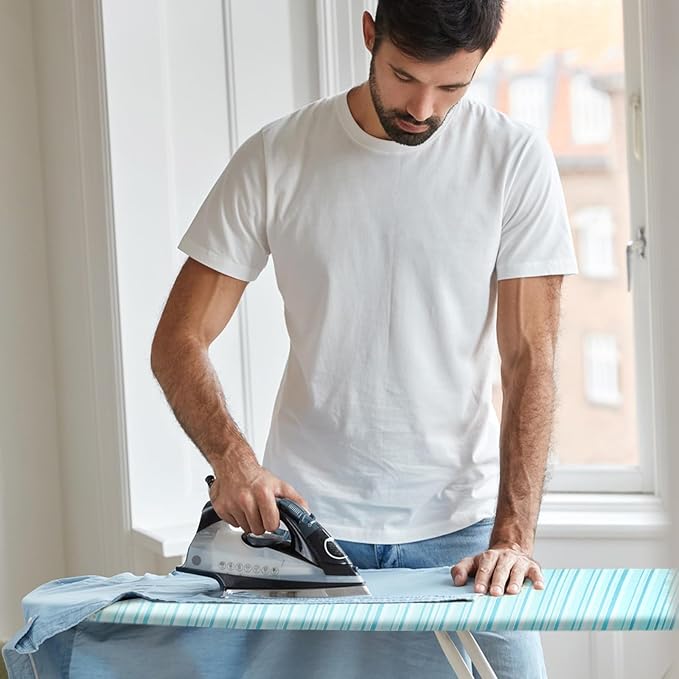 BNDX 18"x49" Ironing Board Cover for Mom – Green Stripes, Thick Padding with Bongee Cord & Dual Buckles, Stain & Scorch Resistant, Easy Installation